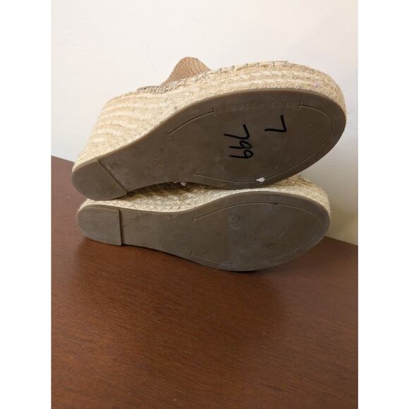 Kenneth Cole Women's Shoes Espadrilles Sparkly Gold Open Toe Size 7.5 Wedge. - Picture 6 of 8